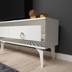 Mueble TV Ponny Blanco Plata Practica Hogar