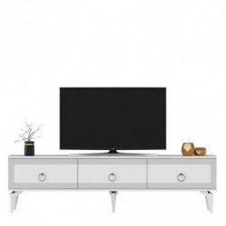 Mueble TV Ponny Blanco Plata Practica Hogar