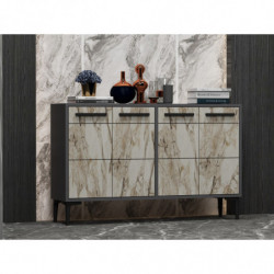 Mueble TV Stria Antracita Mármol Practica Hogar