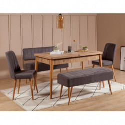 Set mesa comedor extensible y sillas (5 piezas) Vina 0701-4 pino atlántico antracita Practica Hogar