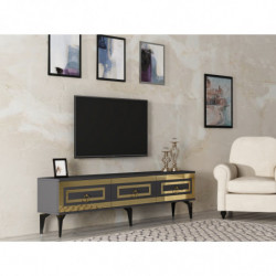 Mueble TV Karya Antracita Oro Practica Hogar