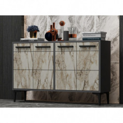 Mueble TV Stria Antracita Mármol Practica Hogar