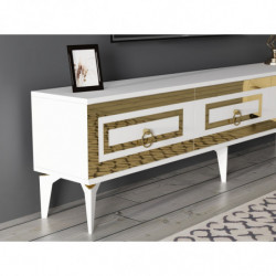 Mueble TV Karya Blanco Oro Practica Hogar