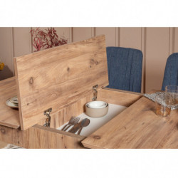 Set mesa comedor extensible y sillas (5 piezas) Vina 1048 4 pino atlántico azul oscuro Practica Hogar