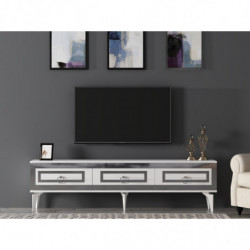 Mueble TV Karya Blanco Plata Practica Hogar