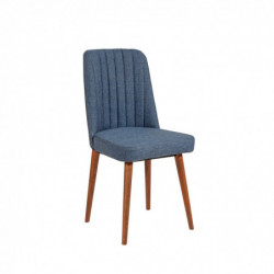 Set mesa comedor extensible y sillas (5 piezas) Vina 1048 4 nogal azul oscuro Practica Hogar