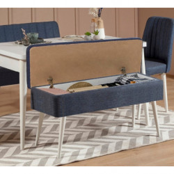 Set mesa comedor extensible y sillas (5 piezas) Vina 1048 4 azul oscuro blanco Practica Hogar