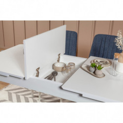Set mesa comedor extensible y sillas (5 piezas) Vina 1048 4 azul oscuro blanco Practica Hogar