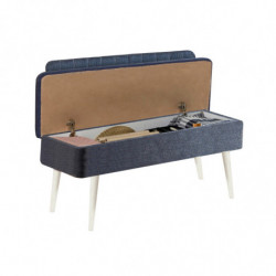 Set mesa comedor extensible y sillas (5 piezas) Vina 1048 4 azul oscuro blanco Practica Hogar