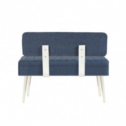 Set mesa comedor extensible y sillas (5 piezas) Vina 1048 4 azul oscuro blanco Practica Hogar