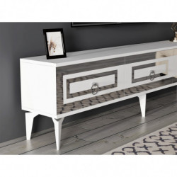 Mueble TV Karya Blanco Plata Practica Hogar