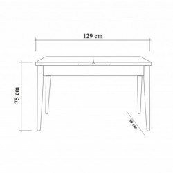 Set mesa comedor extensible y sillas (5 piezas) Vina 1048 4 azul oscuro blanco Practica Hogar