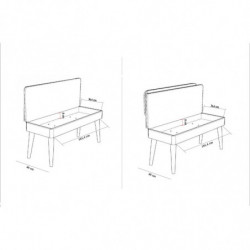 Set mesa comedor extensible y sillas (5 piezas) Vina 1048 4 azul oscuro blanco Practica Hogar