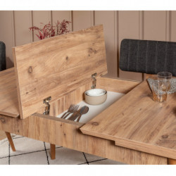 Set mesa comedor extensible y sillas (5 piezas) Vina 1053-4 pino atlántico antracita Practica Hogar