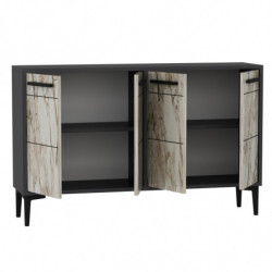 Mueble TV Stria Antracita Mármol Practica Hogar