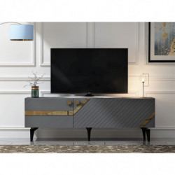 Mueble TV iris Antracita Oro Practica Hogar