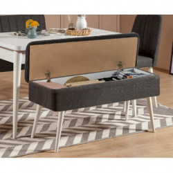 Set mesa comedor extensible y sillas (5 piezas) Vina 1053-4 antracita blanco Practica Hogar