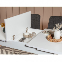 Set mesa comedor extensible y sillas (5 piezas) Vina 1053-4 antracita blanco Practica Hogar