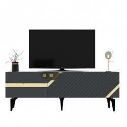 Mueble TV iris Antracita Oro Practica Hogar