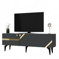 Mueble TV iris Antracita Oro Practica Hogar