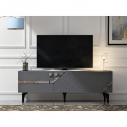 Mueble TV iris Antracita Plata Practica Hogar