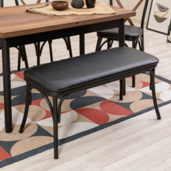 Set mesa comedor extensible y sillas (6 piezas) Oliver negro Practica Hogar