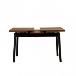 Set mesa comedor extensible y sillas (6 piezas) Oliver negro Practica Hogar
