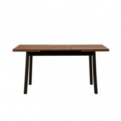Set mesa comedor extensible y sillas (6 piezas) Oliver negro Practica Hogar