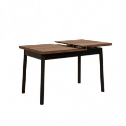 Set mesa comedor extensible y sillas (6 piezas) Oliver negro Practica Hogar
