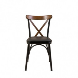 Set mesa comedor extensible y sillas (6 piezas) Oliver negro Practica Hogar