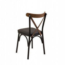Set mesa comedor extensible y sillas (6 piezas) Oliver negro Practica Hogar