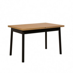 Set mesa comedor extensible y sillas (6 piezas) Oliver negro Practica Hogar