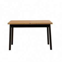 Set mesa comedor extensible y sillas (6 piezas) Oliver negro Practica Hogar