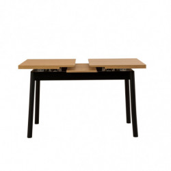 Set mesa comedor extensible y sillas (6 piezas) Oliver negro Practica Hogar