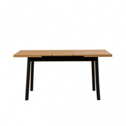 Set mesa comedor extensible y sillas (6 piezas) Oliver negro Practica Hogar
