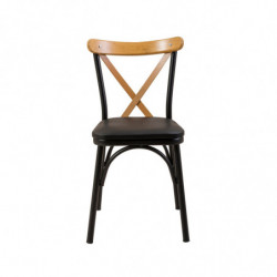 Set mesa comedor extensible y sillas (6 piezas) Oliver negro Practica Hogar