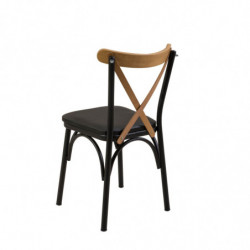 Set mesa comedor extensible y sillas (6 piezas) Oliver negro Practica Hogar
