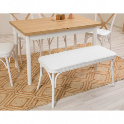 Set mesa comedor extensible y sillas (6 piezas) Oliver blanco Practica Hogar