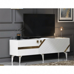 Mueble TV iris Blanco Oro Practica Hogar