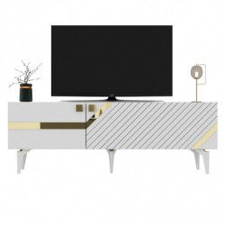 Mueble TV iris Blanco Oro Practica Hogar