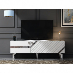 Mueble TV iris Blanco Plata Practica Hogar