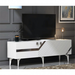 Mueble TV iris Blanco Plata Practica Hogar