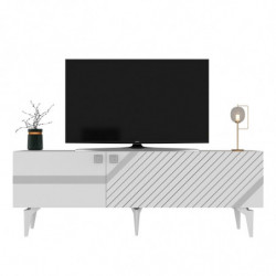 Mueble TV iris Blanco Plata Practica Hogar