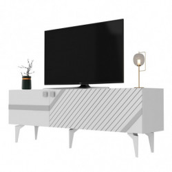Mueble TV iris Blanco Plata Practica Hogar