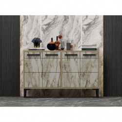 Mueble TV Stria Roble Zafiro Mármol Practica Hogar
