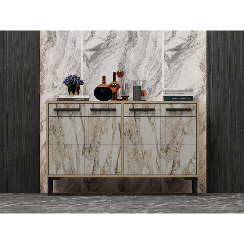 Mueble TV Stria Roble Zafiro Mármol Practica Hogar Mueble TV Stria Roble Zafiro Mármol Practica Hogar