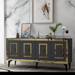 Aparador Karya Antracita Oro Practica Hogar