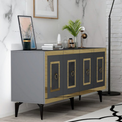Aparador Karya Antracita Oro Practica Hogar
