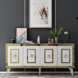 Aparador Karya Blanco Oro Practica Hogar