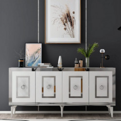 Aparador Karya Blanco Plata Practica Hogar